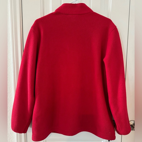 Lands’ End Aircore 200 Red Poly Fleece Full Zip Front Jacket- size LP (14/16) - Picture 2 of 7
